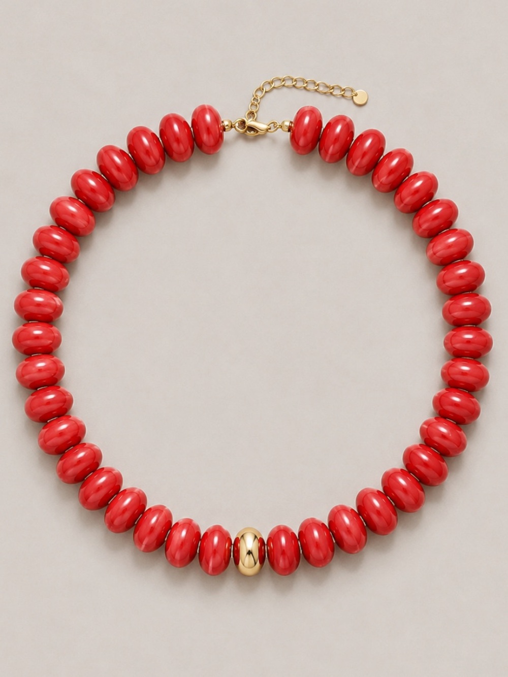 New! Cherry Red Beaded Dopamine Necklace NWOT 1067 - Picture 1 of 3